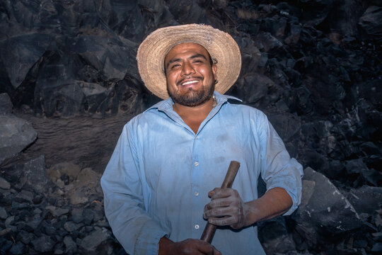 Happy Worker in Mine