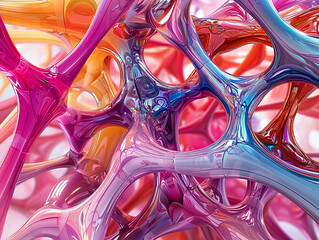 Close up view of vibrant multicolored object