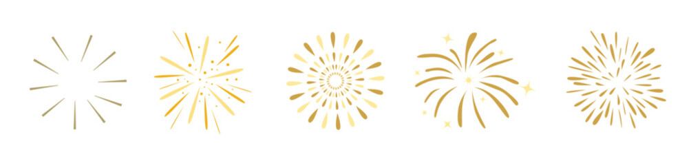 fireworks set of vector stock illustration
