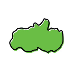 Tungurahua state map in green color vector.