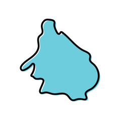 The Mokhotlong state of Lesotho country map illustration.