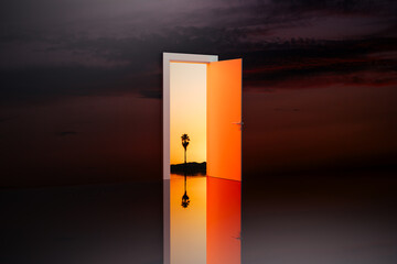 Doorway to another dimension at twilight