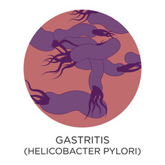 Gastritis (helicobacter pylori) flat style vector illustration