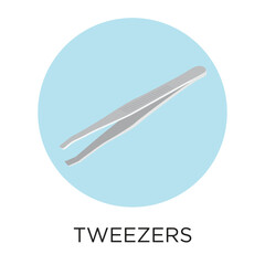 Tweezers vector icon, flat style illustration