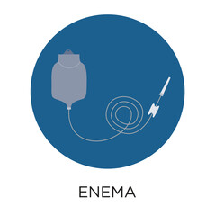 Enema concept showing enema bag vector icon