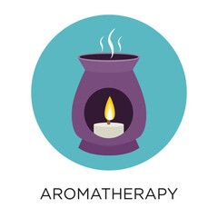 Aromatherapy concept with essential oil diffuser vector icon, flat style illustration