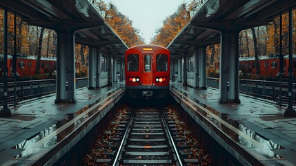 Obraz premium Front view of a locomotive with cinematic and professional photography style.