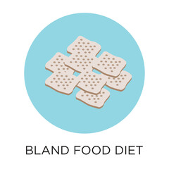 Bland food diet concept with crackers vector icon, flat style illustration