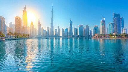 Naklejka premium dubai cityscape generative ai