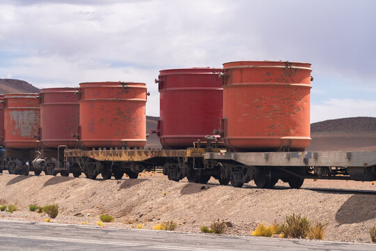 Wagons Transport Ore In A Mining Train  