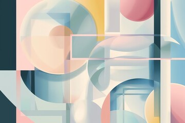 smooth geometric shapes in pastel hues form mesmerizing abstract composition soothing background illustration