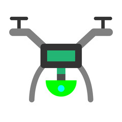 Camera Drone Flat Icon Design