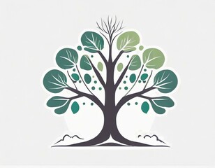Obraz premium tree icon, vector image on white background, logo