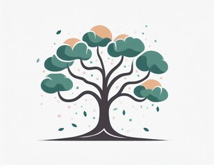 tree icon, vector image on white background, logo