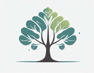 Obraz premium tree icon, vector image on white background, logo