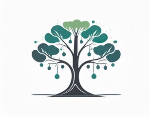 Obraz premium tree icon, vector image on white background, logo