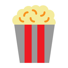 Popcorn Flat Icon Design