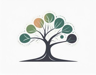 tree icon, vector image on white background, logo