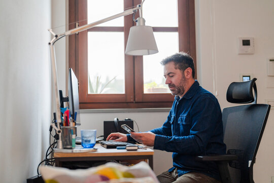 Focused Home Office Work