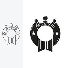 minimalist award badge, monoline style and silhouette stylish.