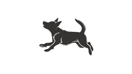 jumping dog logo template on white background