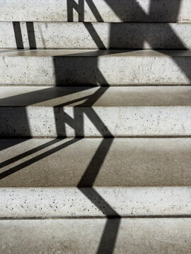 Cement Stairway shadow abstract on floor 