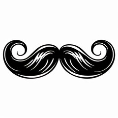 Fototapeta premium Black and White Drawing of a Mustache