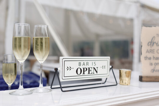 The bar is open sign