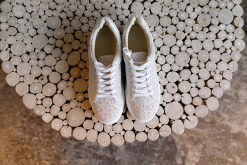 Sparkly wedding tennis shoes