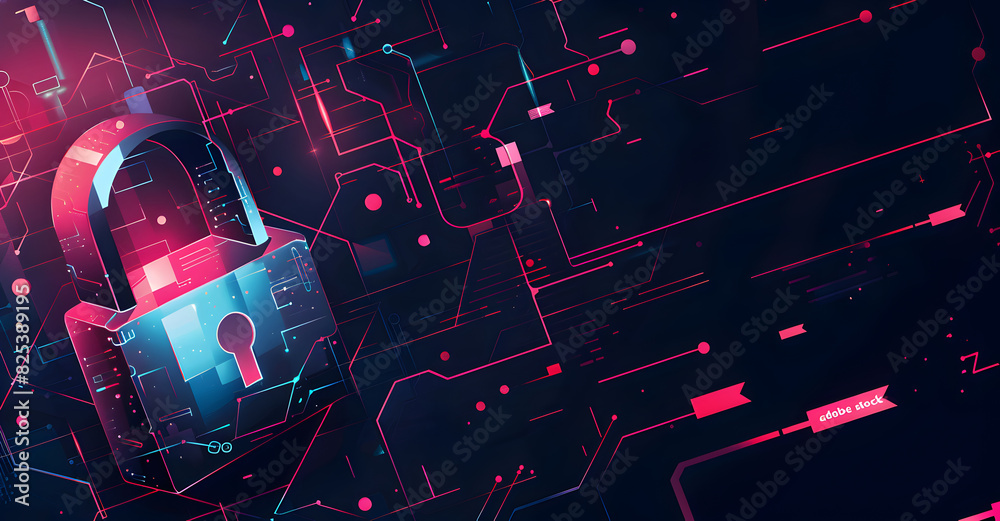 Poster abstract background with a lock
