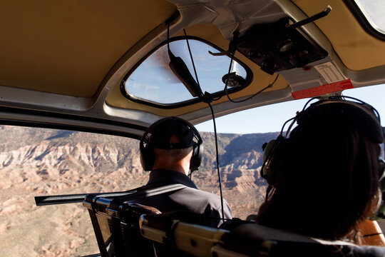 Helicopter pilot from behind