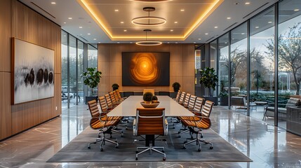 a team, united in purpose, gathered around a sleek boardroom table, their expressions determined yet collaborative, amidst the modern elegance of their surroundings.