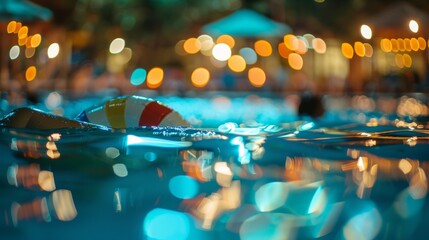 Swimmers can float on their backs and let the waves carry them around the pool.
