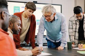 Collective concentration teamwork modern office project management