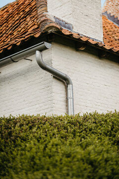 outdoor water pipe and tiled roof