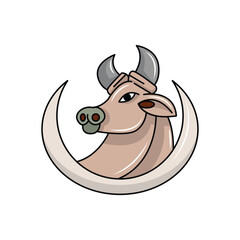 bull logo in simple style, modern sign template. solid color style,