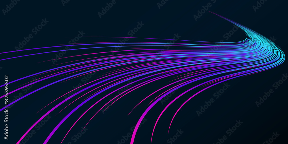 Wall mural vector abstract light lines in high speed technology concept. image of speed on the road. abstract b