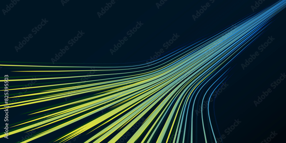 Wall mural vector abstract light lines in high speed technology concept. image of speed on the road. abstract b