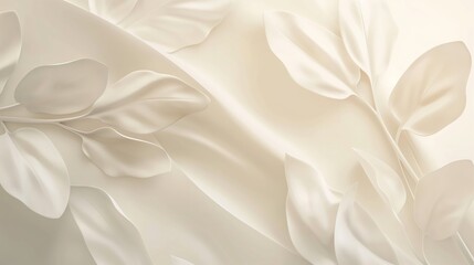 Fototapeta premium Beige and white abstract background with flowing lines and soft wave patterns creating a subtle texture effect. Background with copy space. 