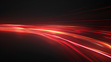 Red light trails isolated on black background