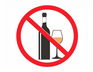 icon prohibiting drinking alcohol, vector image on white background, logo
