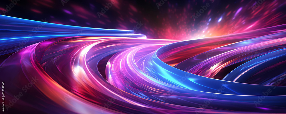 Canvas Prints dynamic multicolored abstract light streaks creating a vibrant and energetic effect, perfect for fut