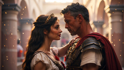 A Roman says goodbye to his wife