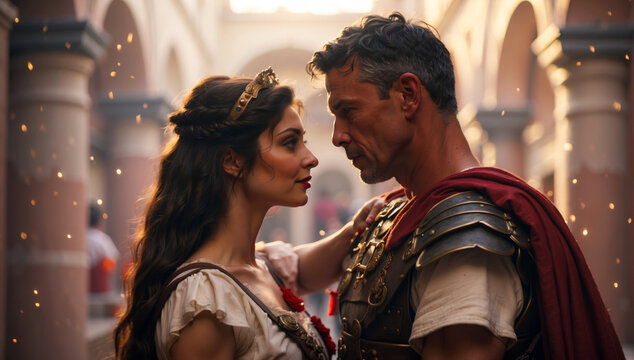 A Roman says goodbye to his wife