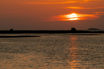 Scenic view of sunset over the Gulf of Mexico