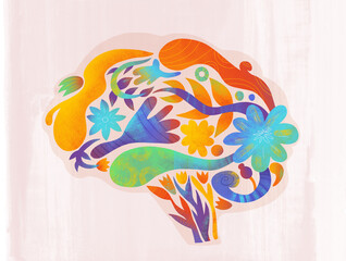Colorful Abstract Brain Illustration