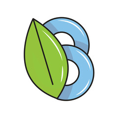 letter b forms a unique green surfboard visualization, logo design simple modern. solid color style,