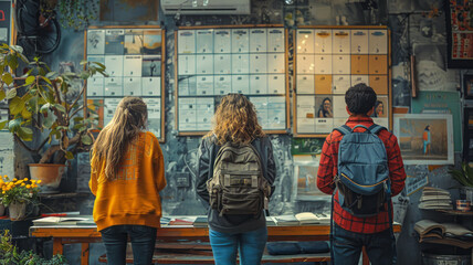 people planning on wall calender generative ai