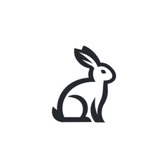 rabbit logo design icon,Rabbit logo vector art template illustration
