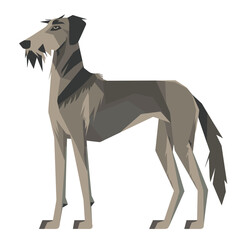 Flat illustration of an Irish wolfhound.